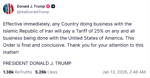 ٹرمپ ایران سے تجارت